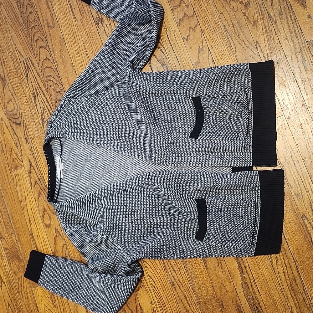 LOFT Black and White Knit Sweater